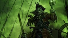 Sea old ship pirates Green spooky fantasy art