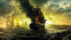 Sea old ship sailing ship artwork ship fire vehicle smoke