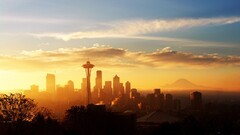 Seattle skyline space needle cityscape