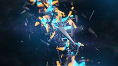 shapes digital art shattered abstract 3d Spec Art Photoshop blue