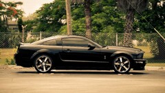 Shelby GT black cars Car vehicle side view Shelby Ford