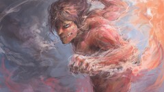 shingeki no kyojin Eren Jeager fantasy art Anime