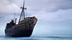 shipwreck old ship beach Sea sky clouds photography rust ship
