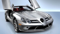 silver cars Car vehicle open door Mercedes-Benz SLR McLaren