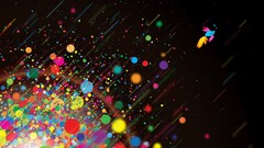 Simple Background circle colorful dots cgi digital art fish