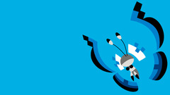 Simple Background Vivillon cyan cyan background