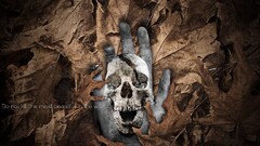 skull and bones skull leaves