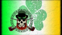 skull shamrock Ireland Green