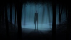 Slender Man spooky artwork night dark Trees