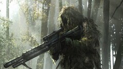 snipers Darek Zabrocki soldier artwork ghillie suit