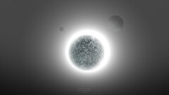 Solar eclipse planet space art Starkiteckt glowing digital art