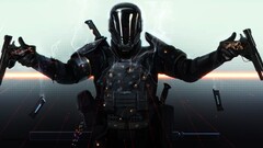 soldier gun pistol cyberpunk paladin digital art