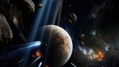 space art planet comet asteroid planetary rings Space