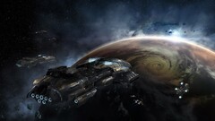Space eve online gallente spaceship planet video games