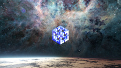 Space nebula planet logo optical illusion 3d 3D Blocks space art