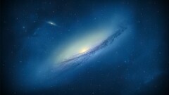 Space space art blue galaxy digital art NGC 3190 spiral galaxy