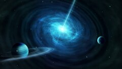 Space Stars planet galaxy planetary rings digital art space art