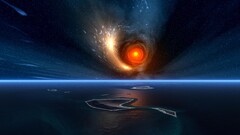 Space wormholes space art horizon sky digital art