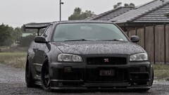 stance Car Nissan nissan skyline r34 black cars watermarked wet