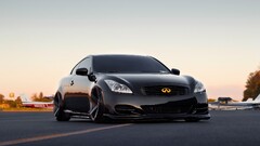 stance Infiniti g37 Car black cars vehicle front angle view