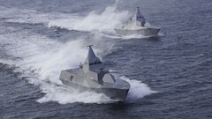 Stealth ship military Visby-class corvette warship