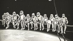 stormtrooper artwork workers Crossover star wars parody sitting