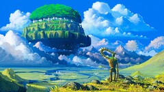 studio ghibli Castle in the Sky robot Anime floating island