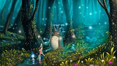 studio ghibli My Neighbor Totoro totoro anime girls Anime cyan
