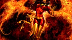 superheroines comics Women fantasy girl redhead fire long hair