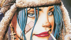 tank girl Women smoking Cigarettes