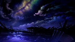 Technoheart Anime apocalyptic fantasy art sky Space Stars ruin