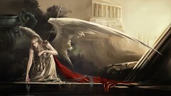 temple angel fantasy art Athena