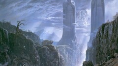 the lord of the rings statue river Argonath