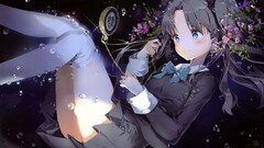 tohsaka rin fate series Anime anime girls black hair blue eyes