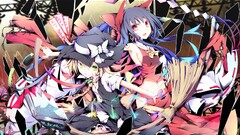 touhou hakurei reimu kirisame marisa sideboob miko navels Anime