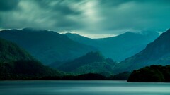 tropical Mountains clouds Sea tropical forest forest