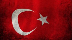 Turkey flag Half Moon red background