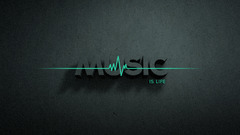 Typography Music Music is Life Minimalism digital art
