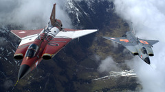 vehicle airplane jet-fighter Saab 35 Draken aerial view Aircraft