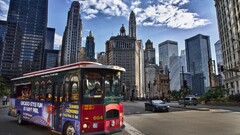 vehicle buses cityscape Chicago USA City