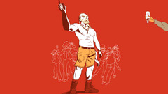 Vikings artwork Technoviking red red background