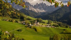 village hills valley Mountains South Tyrol Alps