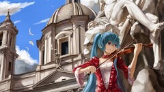 vocaloid hatsune miku violin statue anime girls Anime