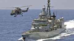 warship military Helicopters ship vehicle