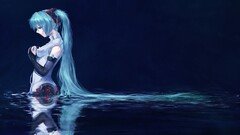 water hatsune miku vocaloid Anime hatsune miku append blue hair