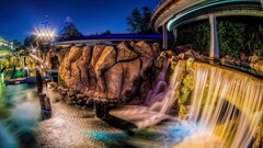 waterfall water lights theme parks