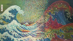 waves The Great Wave off Kanagawa Wave of the Future Pixels