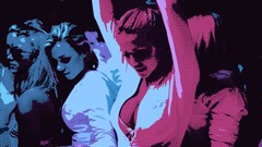 Women halftone pattern Photo manipulation arms up artwork