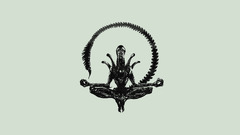 xenomorph Minimalism Simple Background meditation creature