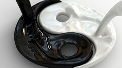 Yin and yang liquid white black
